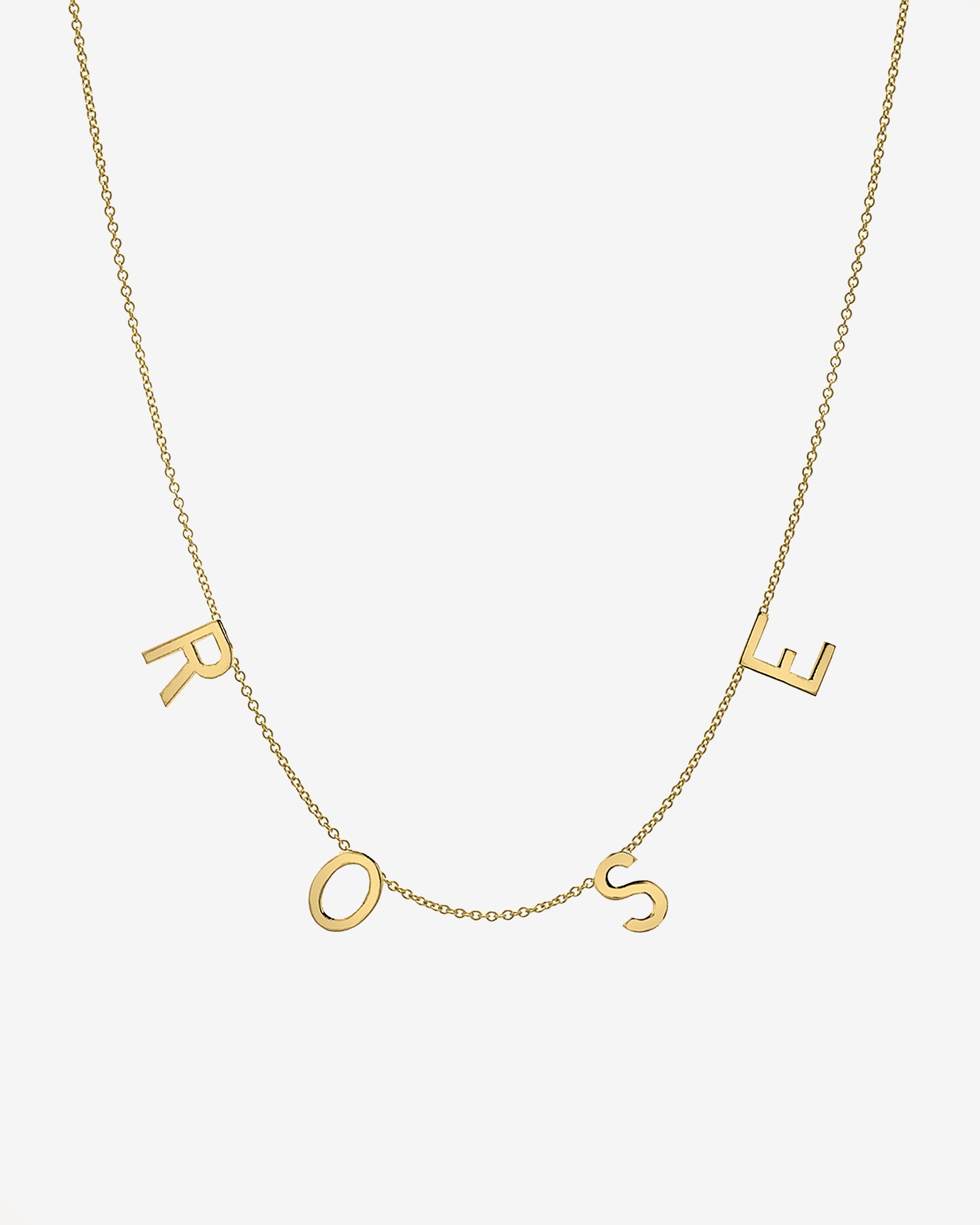 14k Gold Spaced Initial Necklace Personalized Zoe Lev Jewelry