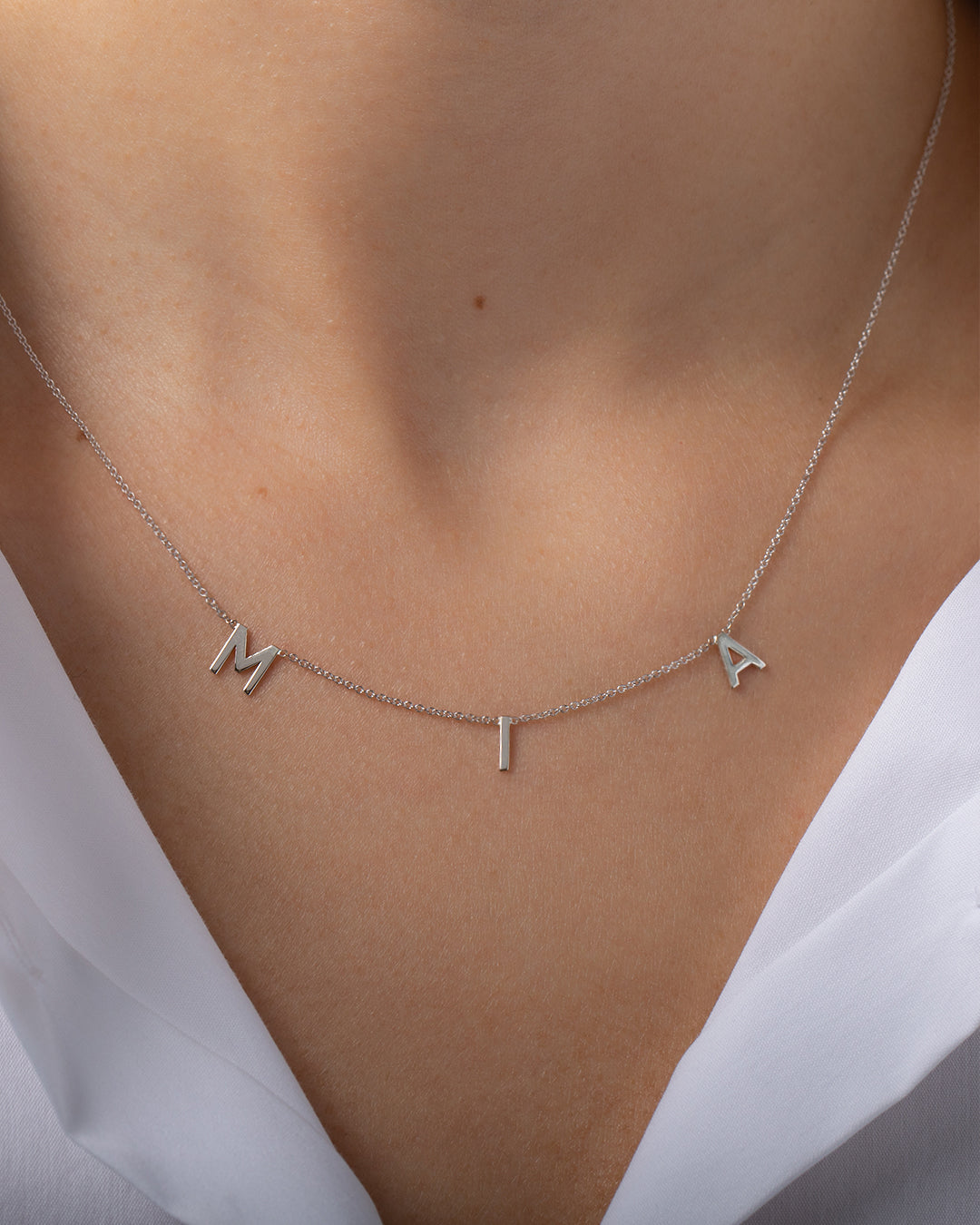 Letter V Alphabet Initial Silver Necklace -  Canada