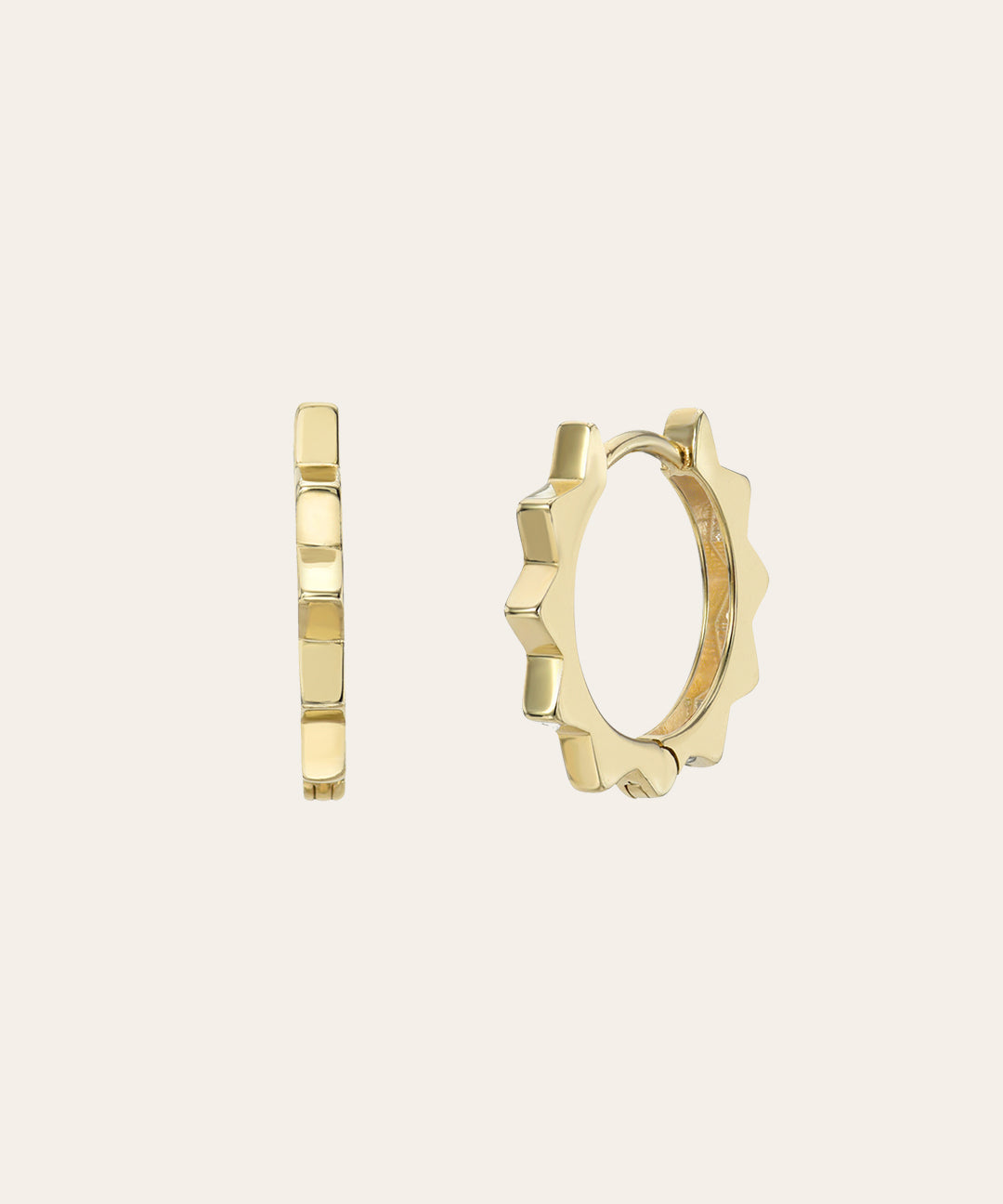 14k Gold Spike Huggie Earrings Hoops & Huggies Zoe Lev Jewelry