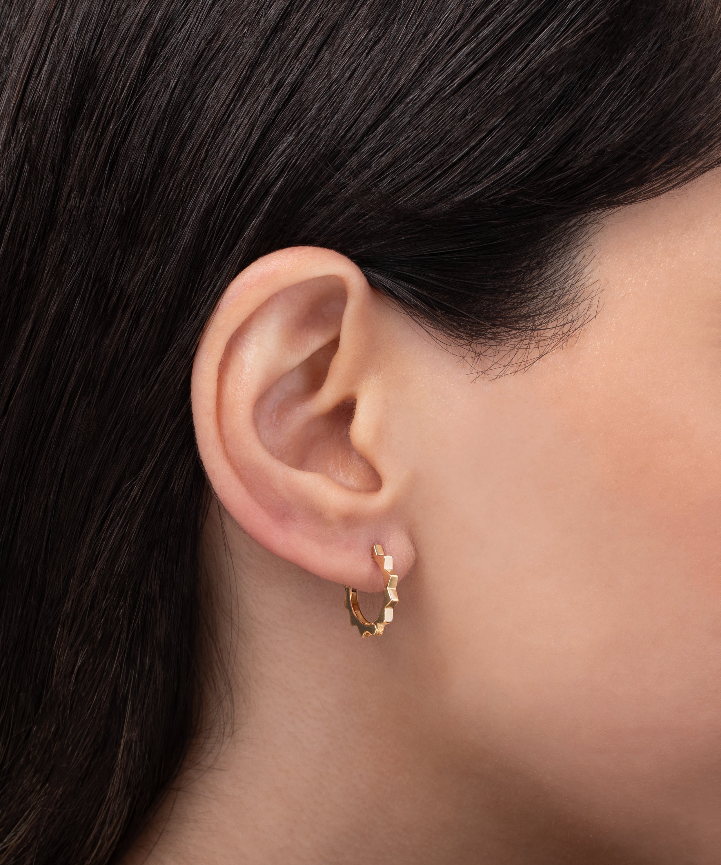 14k Gold Spike Huggie Earrings Hoops & Huggies Zoe Lev Jewelry