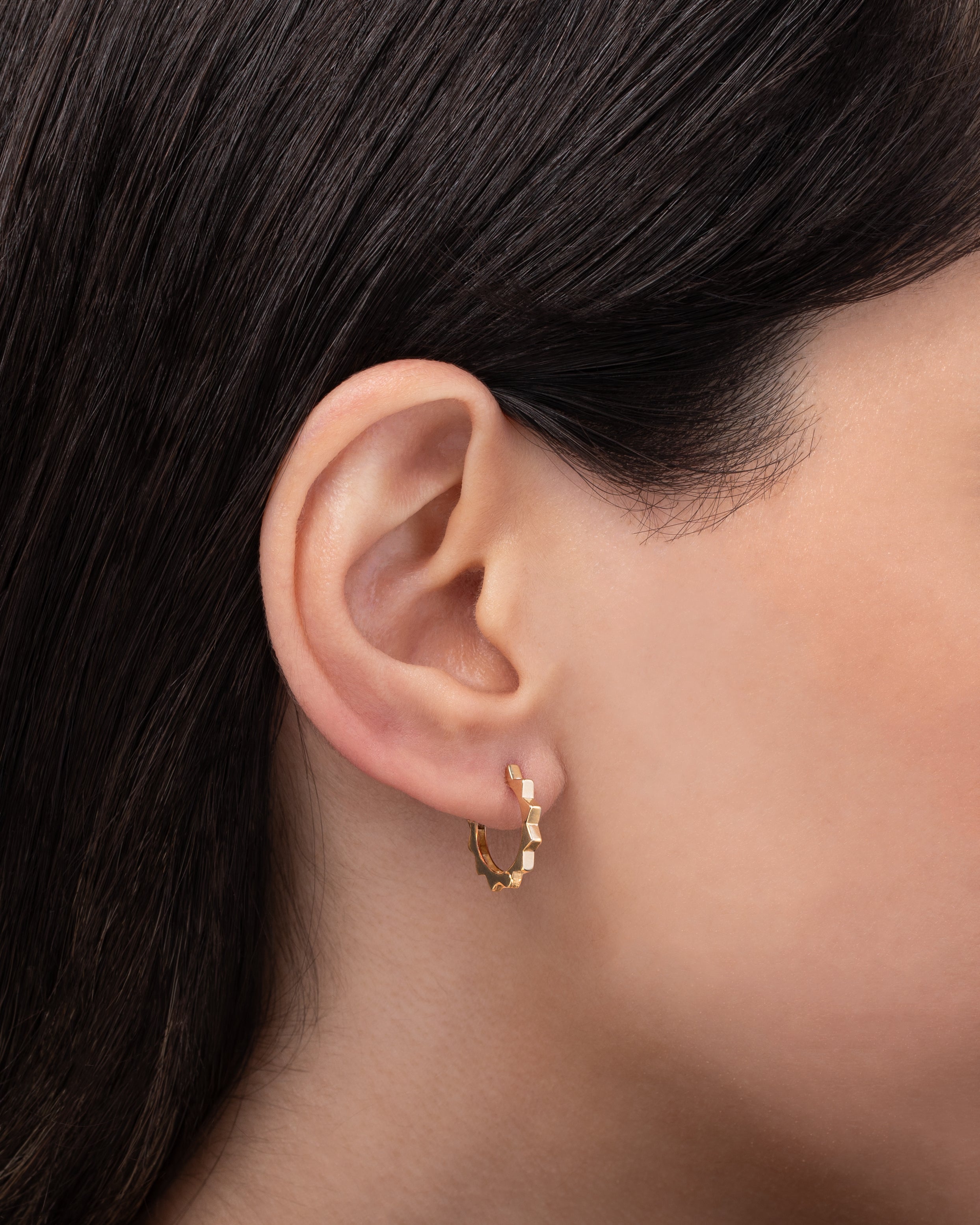 14k Gold Spike Huggie Earrings Hoops & Huggies Zoe Lev Jewelry