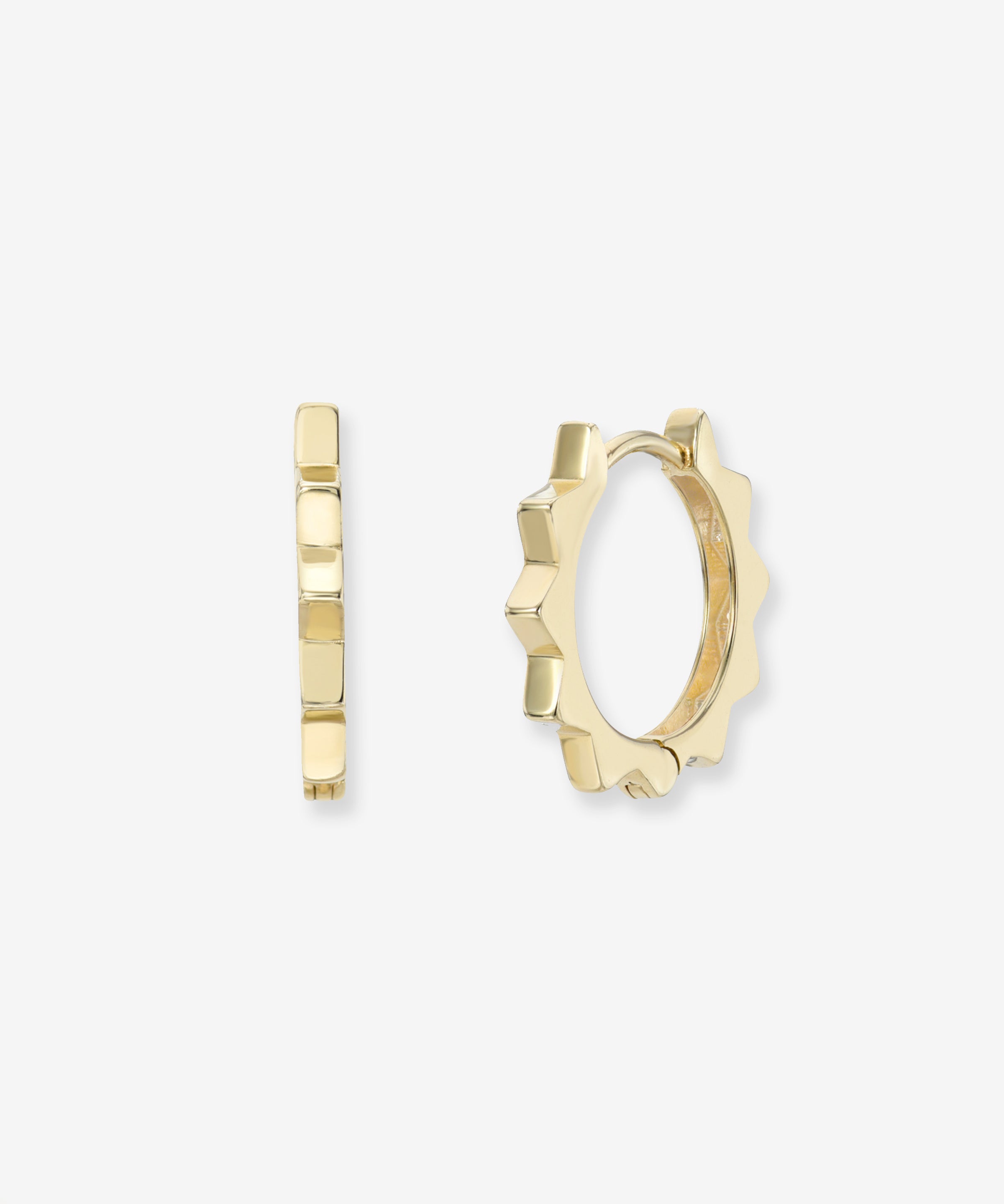 14k Gold Spike Huggie Earrings Hoops & Huggies Zoe Lev Jewelry