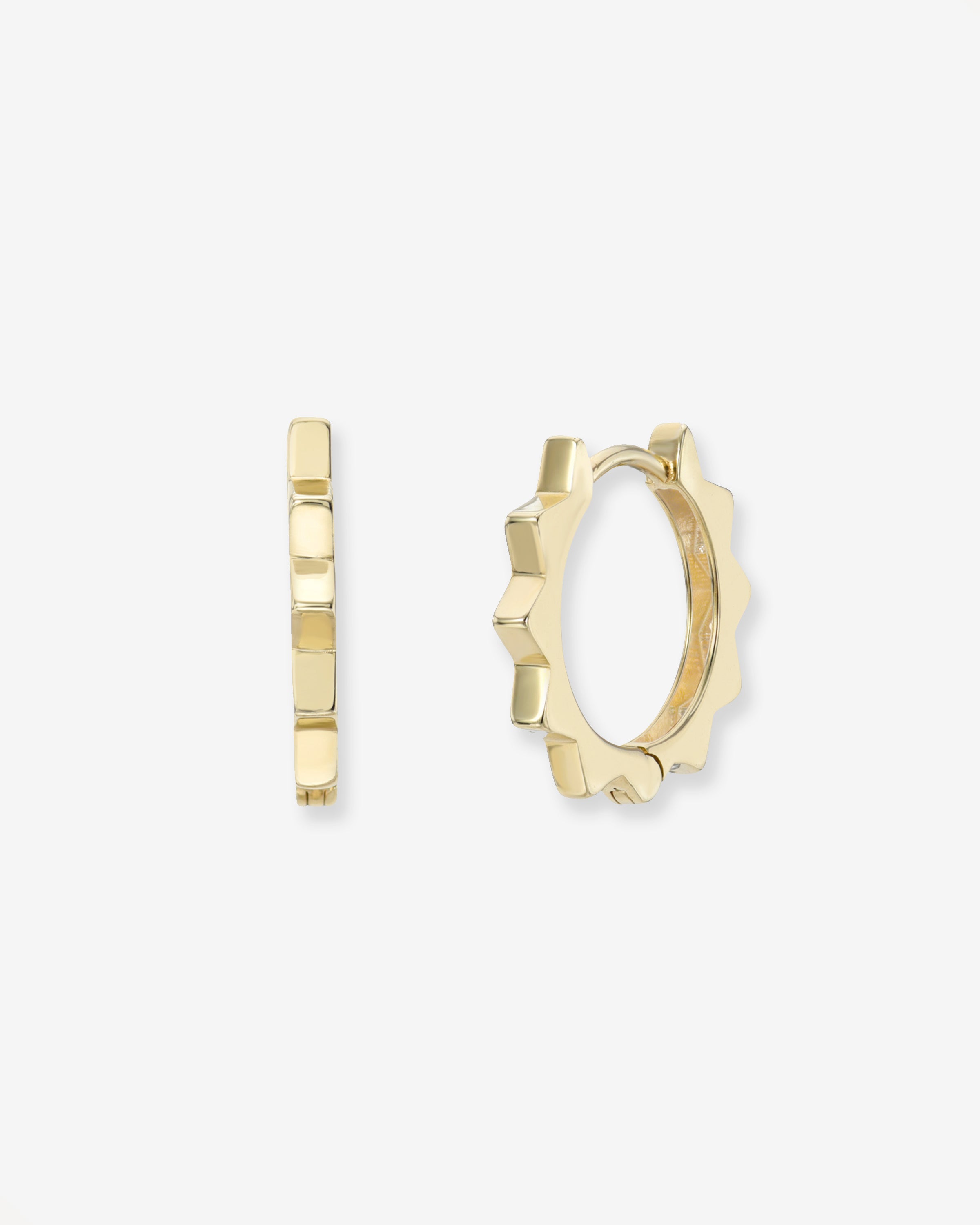 14k Gold Spike Huggie Earrings Hoops & Huggies Zoe Lev Jewelry