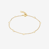 14k Gold Star Charm Anklet Zoe Lev Jewelry
