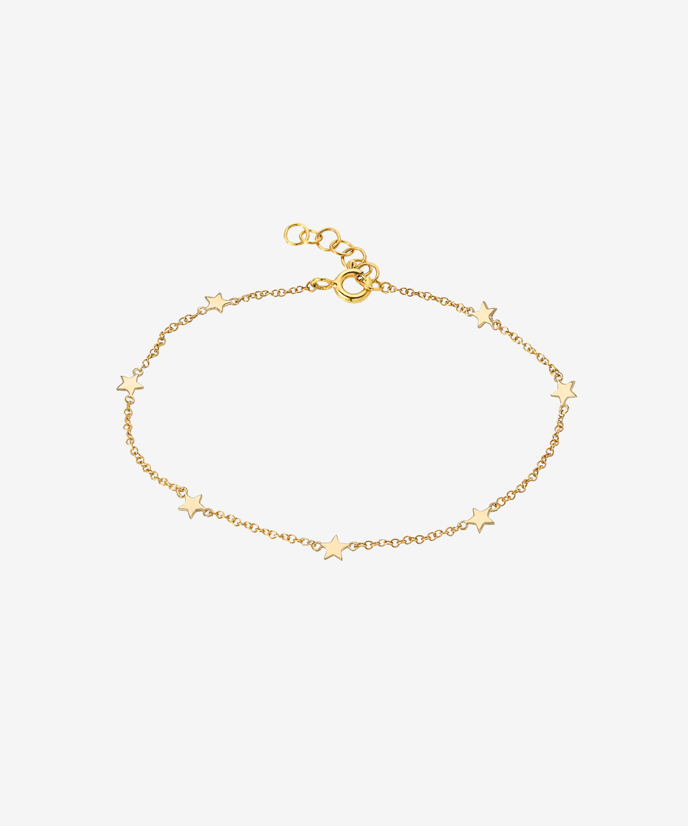 14k Gold Star Charm Anklet Zoe Lev Jewelry