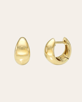 14k Gold Thick Dome Huggie Earrings