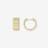 14K Gold Thick Notched Huggies Hoops & Huggies Zoe Lev Jewelry