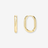 14k Gold Thick Oval Hoop Earrings Hoops & Huggies Zoe Lev Jewelry