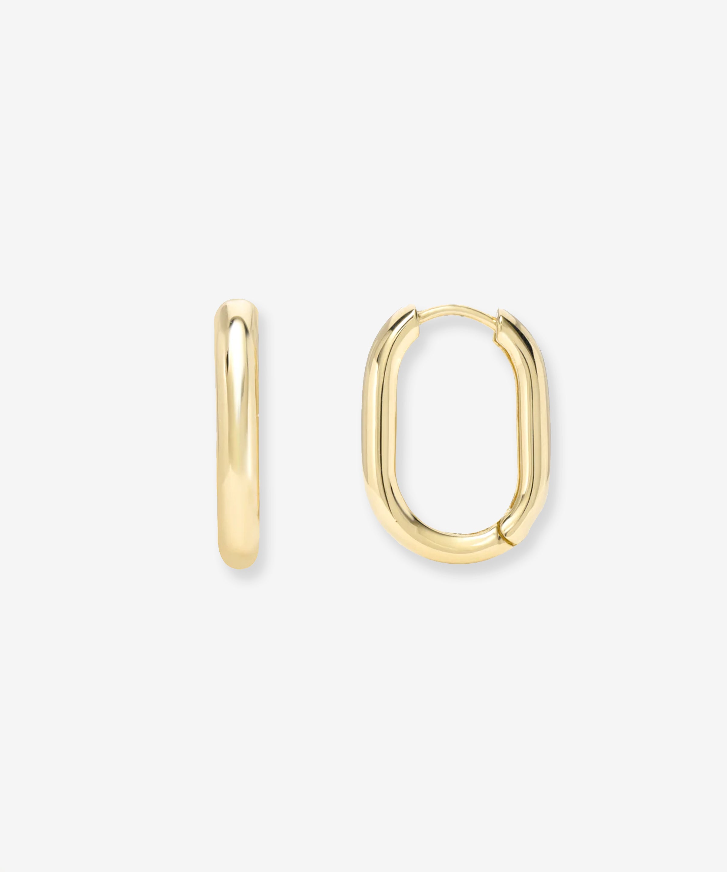 14k Gold Thick Oval Hoop Earrings Hoops & Huggies Zoe Lev Jewelry
