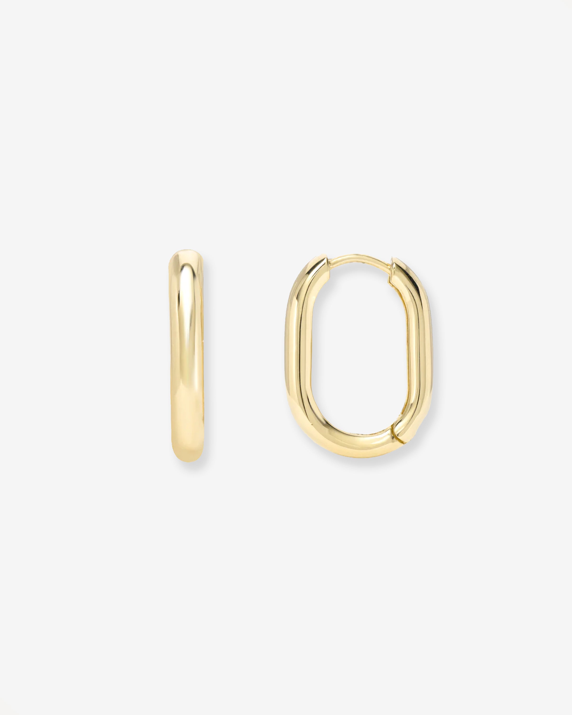 14k Gold Thick Oval Hoop Earrings Hoops & Huggies Zoe Lev Jewelry