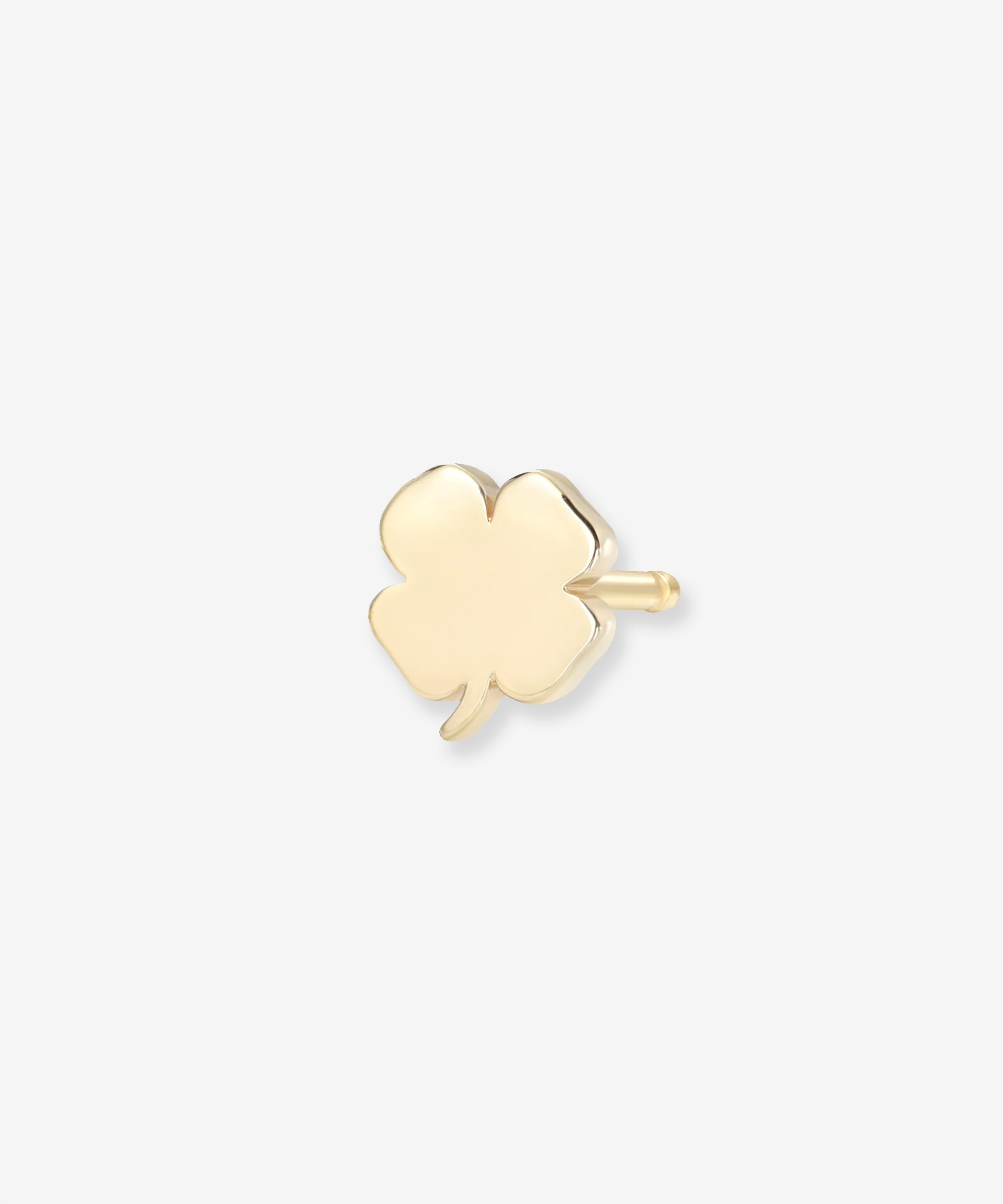 14k Gold Tiny Clover Stud Earring Zoe Lev Jewelry