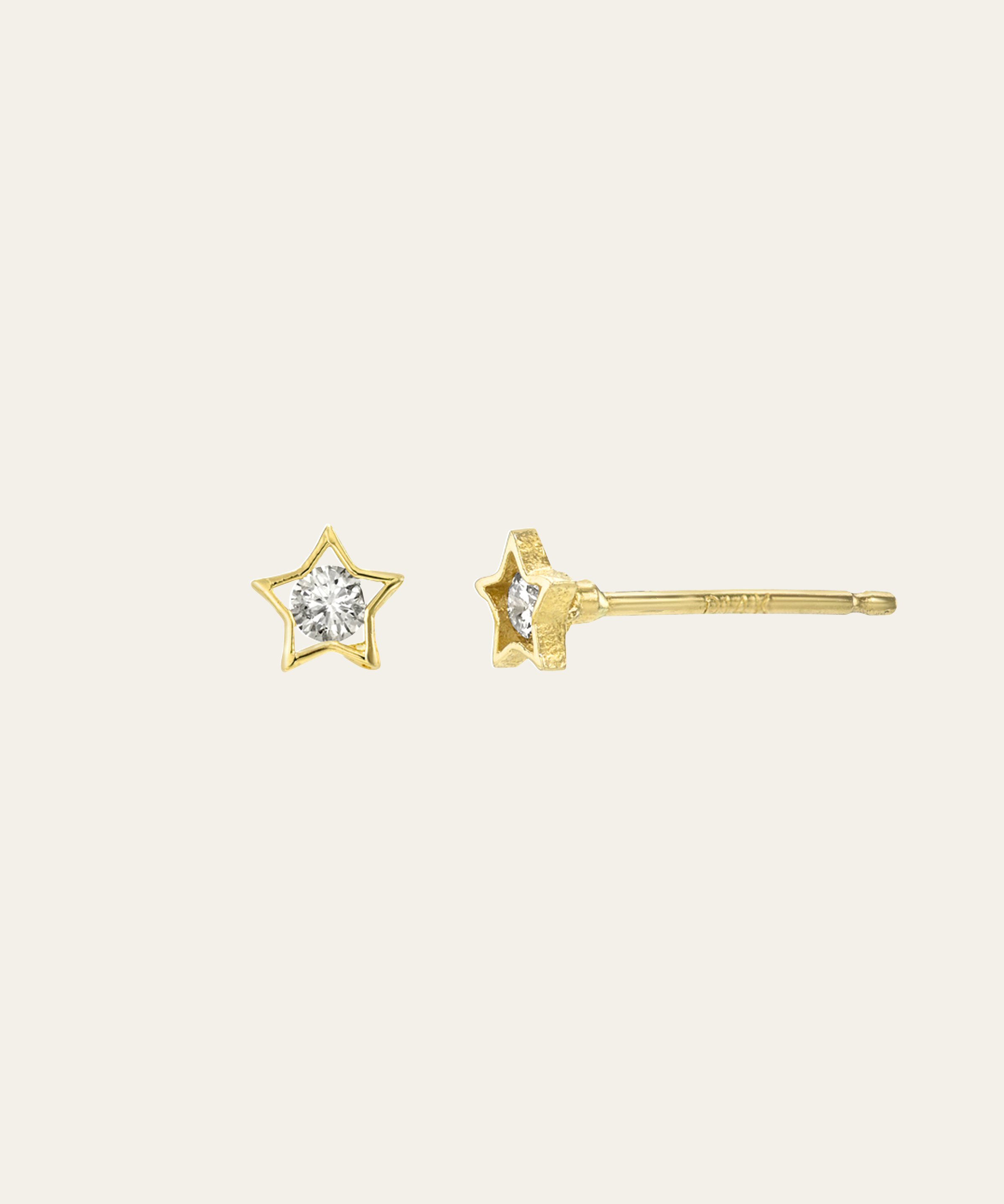 14k Gold Tiny Diamond Star Stud Earrings Studs Zoe Lev Jewelry