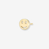 14k Gold Tiny Happy Emoji Stud Earring Zoe Lev Jewelry