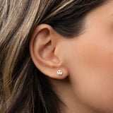 14k Gold Tiny Happy Emoji Stud Earring Zoe Lev Jewelry