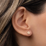 14k Gold Tiny Happy Emoji Stud Earring Zoe Lev Jewelry