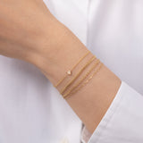 14k Gold Tiny Heart Bracelet with Diamond Zoe Lev Jewelry