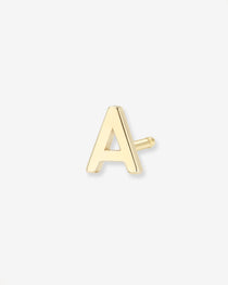 14k Gold Tiny Letter Stud Earring Personalized Zoe Lev Jewelry