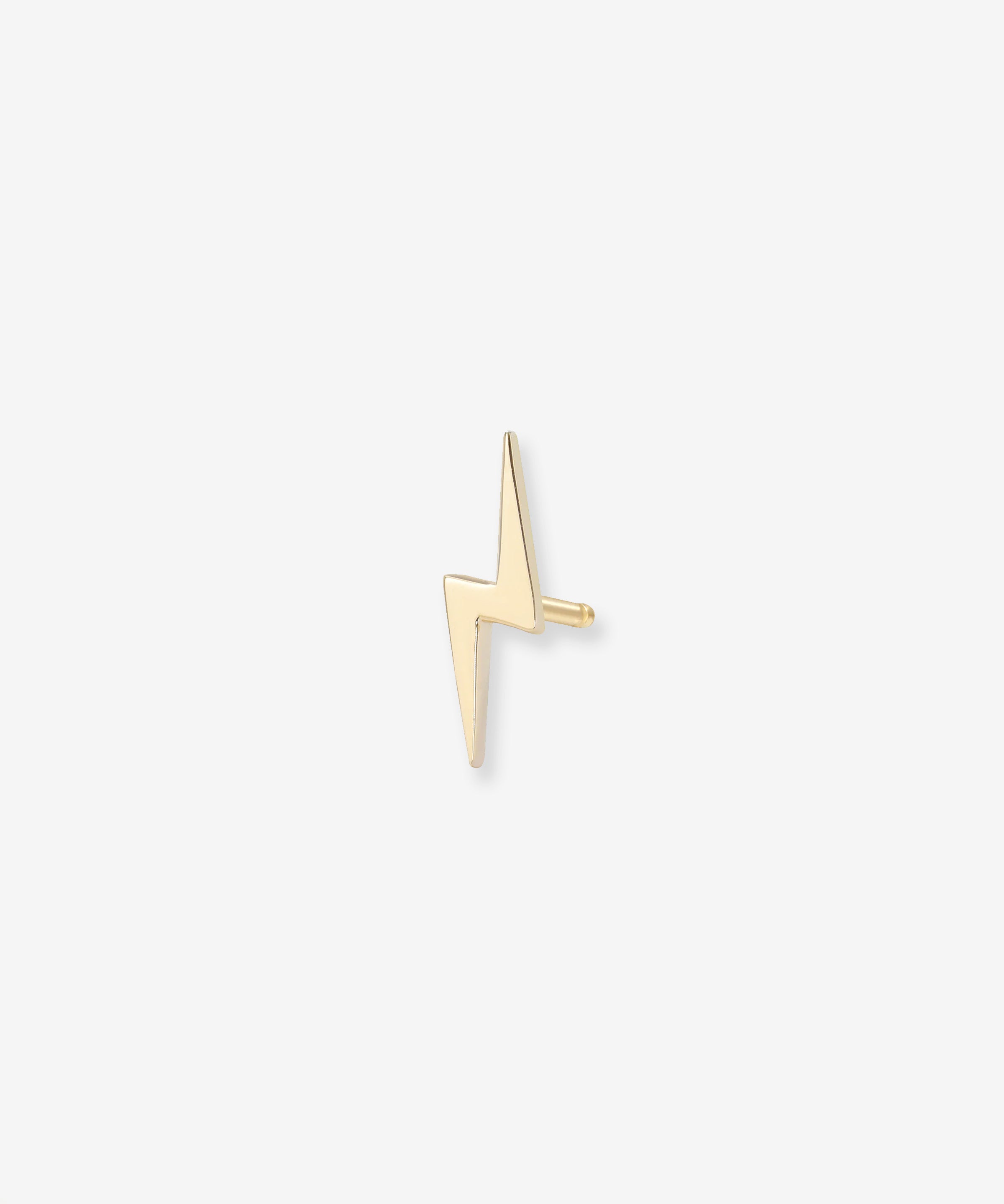 14k Gold Tiny Lightning Bolt Stud Earring Zoe Lev Jewelry