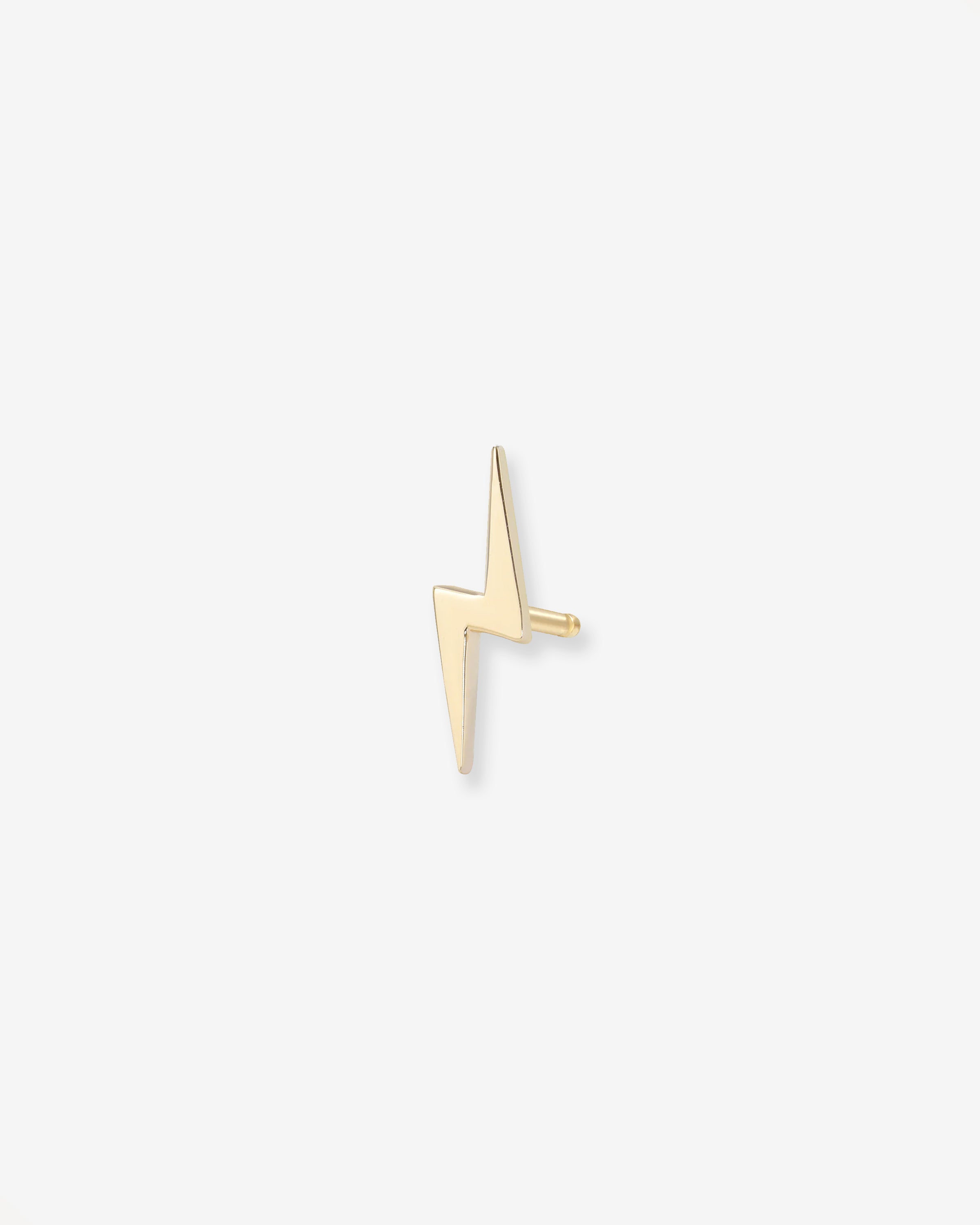 14k Gold Tiny Lightning Bolt Stud Earring Zoe Lev Jewelry