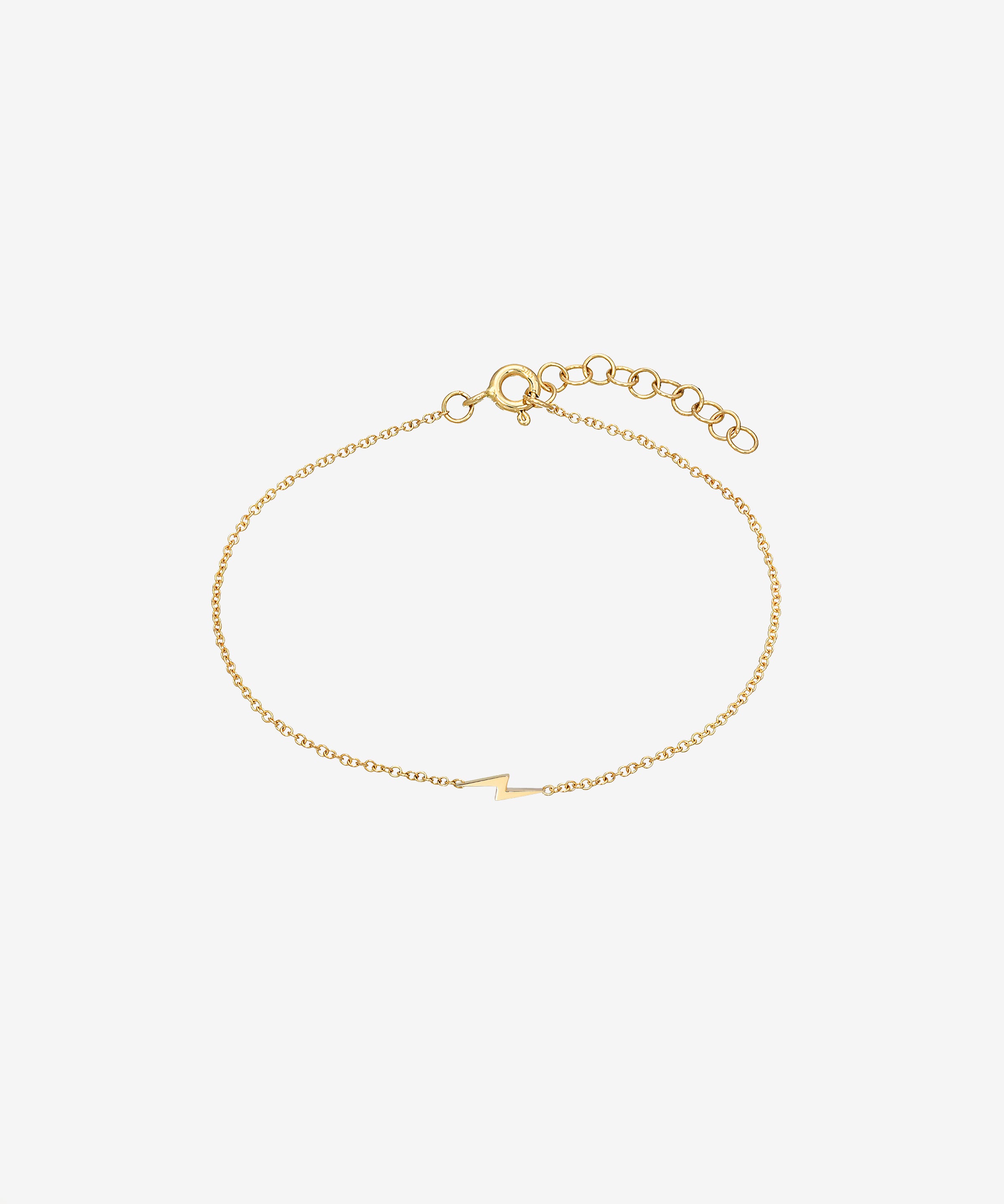14k Gold Tiny Lightning Bolt Bracelet Zoe Lev Jewelry