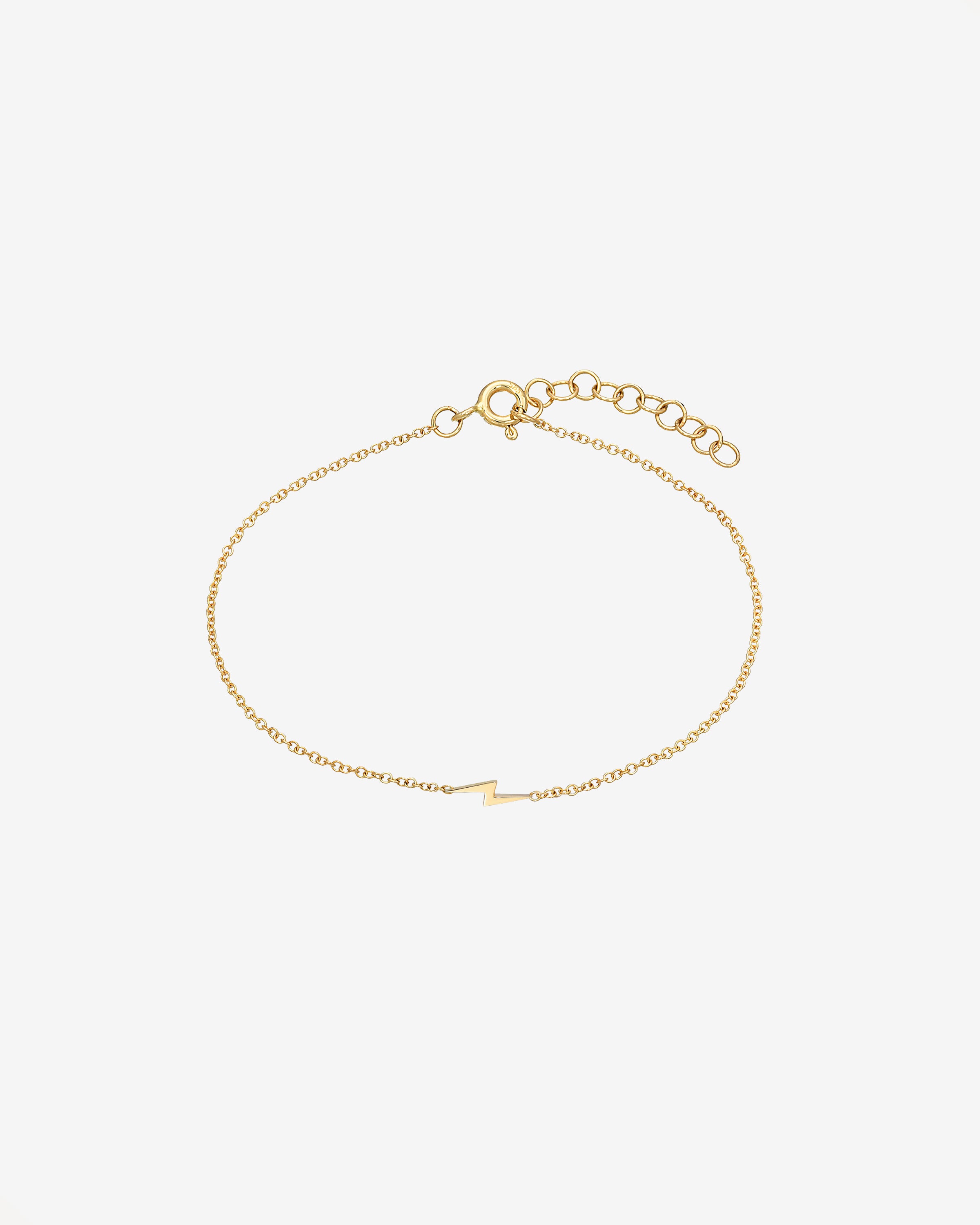 14k Gold Tiny Lightning Bolt Bracelet Zoe Lev Jewelry