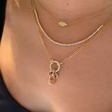 14k Gold Tiny Lock Pendant Zoe Lev Jewelry