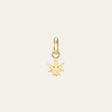 14k Gold Tiny Marijuana Leaf Pendant SAMPLE SALE Zoe Lev Jewelry