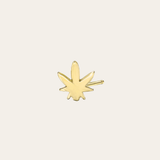 14k Gold Tiny Marijuana leaf Stud Earring - Single SAMPLE SALE Zoe Lev Jewelry