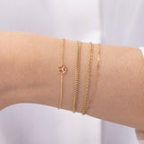 14k Gold Tiny Peace Bracelet Zoe Lev Jewelry