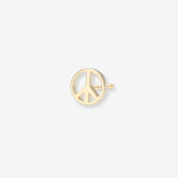 14k Gold Tiny Peace Sign Stud Earring Zoe Lev Jewelry