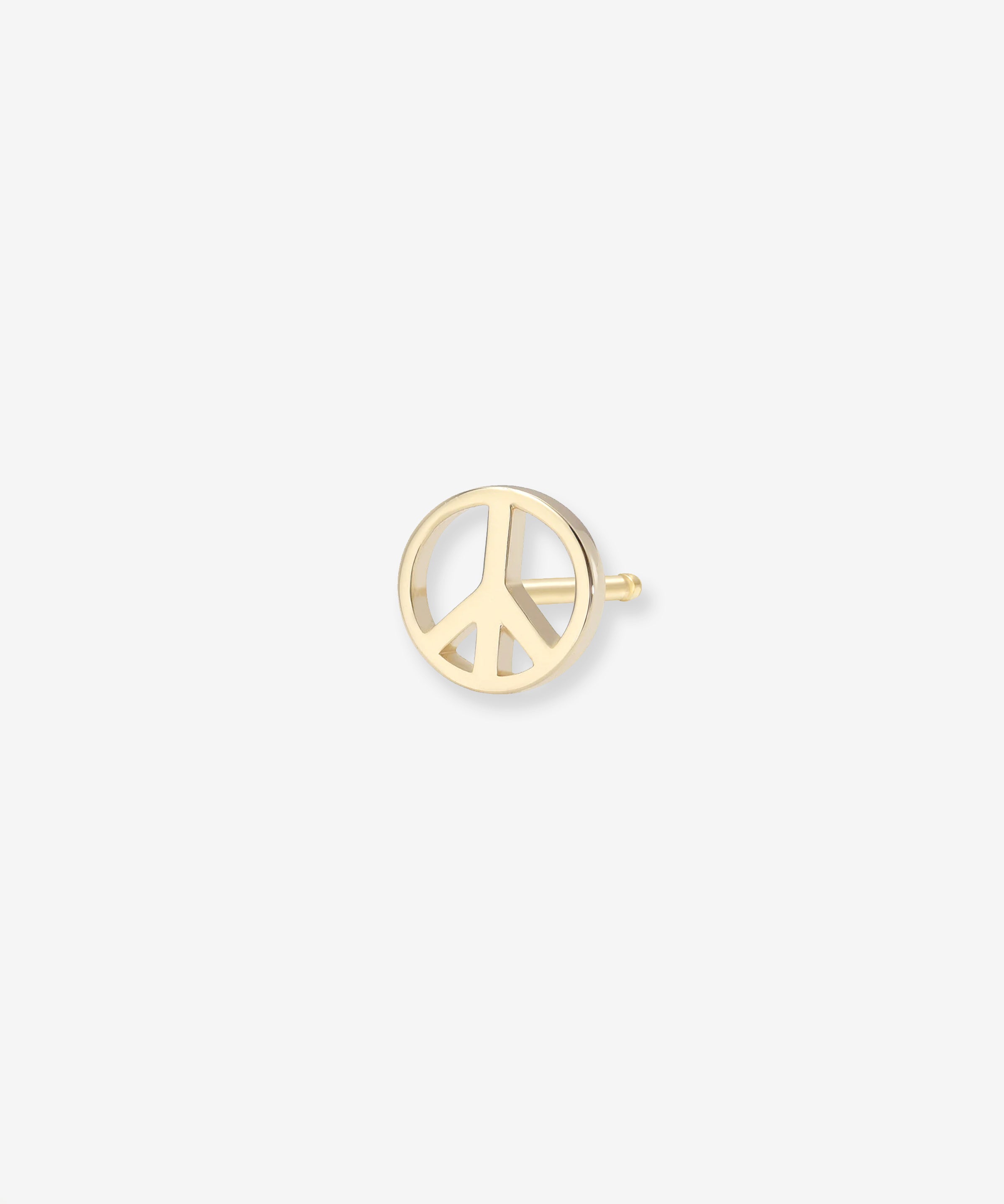 14k Gold Tiny Peace Sign Stud Earring Zoe Lev Jewelry