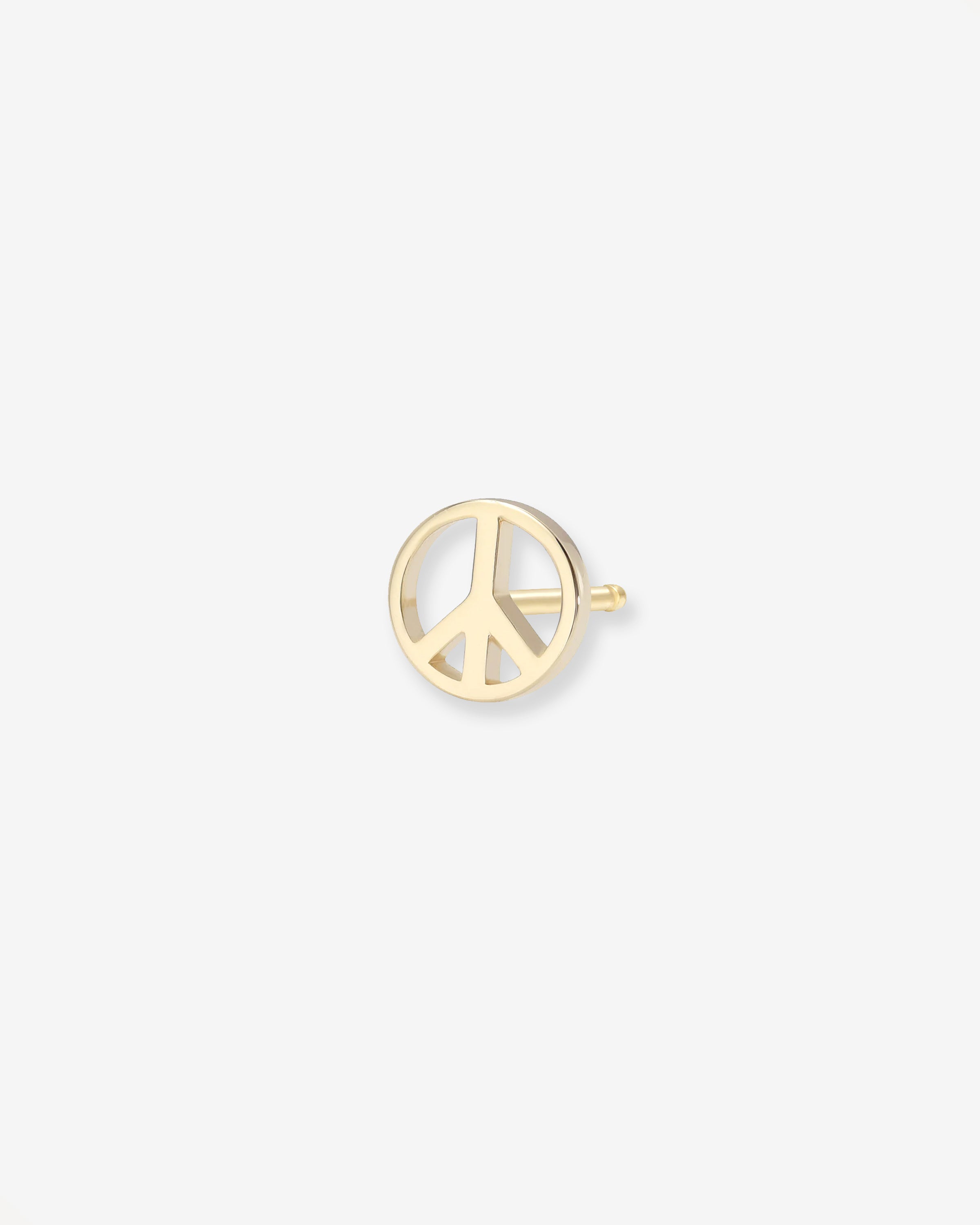 14k Gold Tiny Peace Sign Stud Earring Zoe Lev Jewelry
