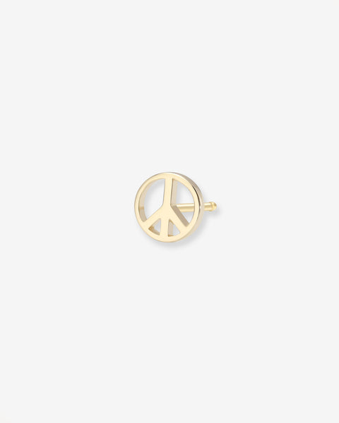 【AMBUSH】PEACE EARRING GOLD 14k Gold Tiny Peace Sign Stud Earring