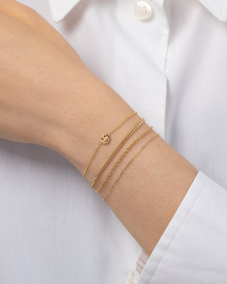 14k Gold Tiny Smile Emoji Bracelet