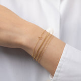 14k Gold Tiny Wishbone Bracelet Zoe Lev Jewelry