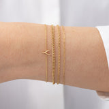 14k Gold Tiny Wishbone Bracelet Zoe Lev Jewelry