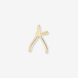 14k Gold Tiny Wishbone Stud Earring Zoe Lev Jewelry