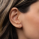 14k Gold Tiny Wishbone Stud Earring Zoe Lev Jewelry