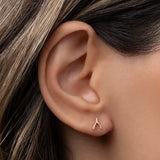 14k Gold Tiny Wishbone Stud Earring Zoe Lev Jewelry
