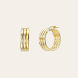 14k Gold Trio Hoop Earrings Hoops & Huggies Zoe Lev Jewelry
