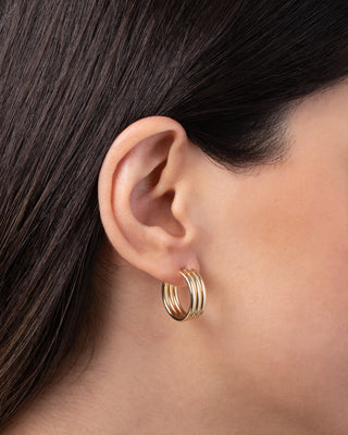 14k Gold Trio Hoop Earrings