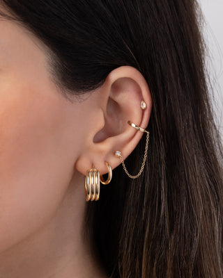 14k Gold Trio Hoop Earrings