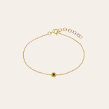 14k Gold Triple Birthstone Bezel Bracelet Personalized Zoe Lev Jewelry