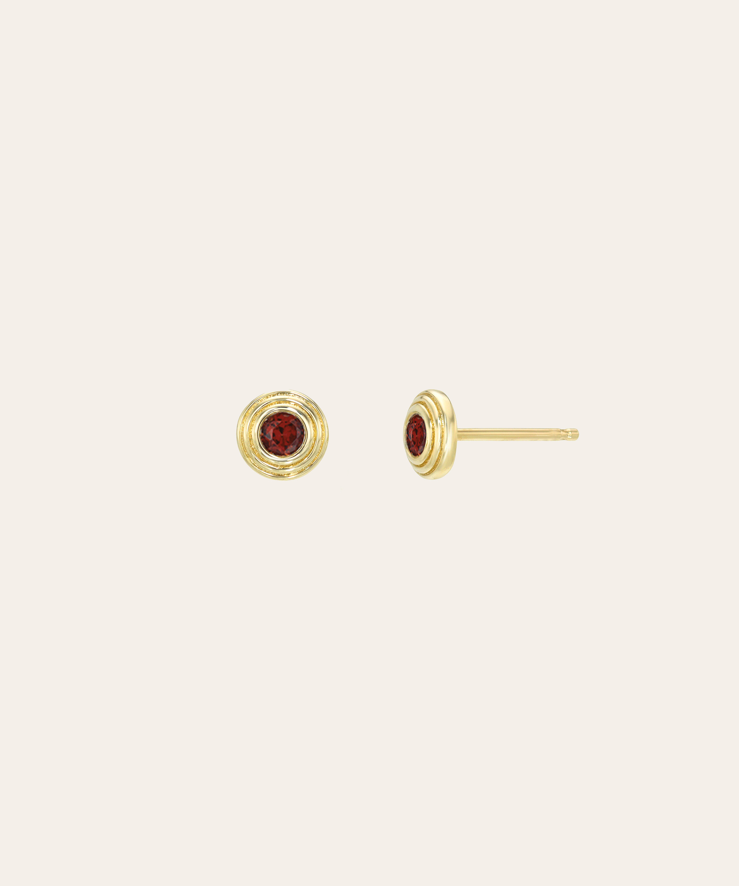 14k Gold Triple Birthstone Bezel Studs Personalized Zoe Lev Jewelry
