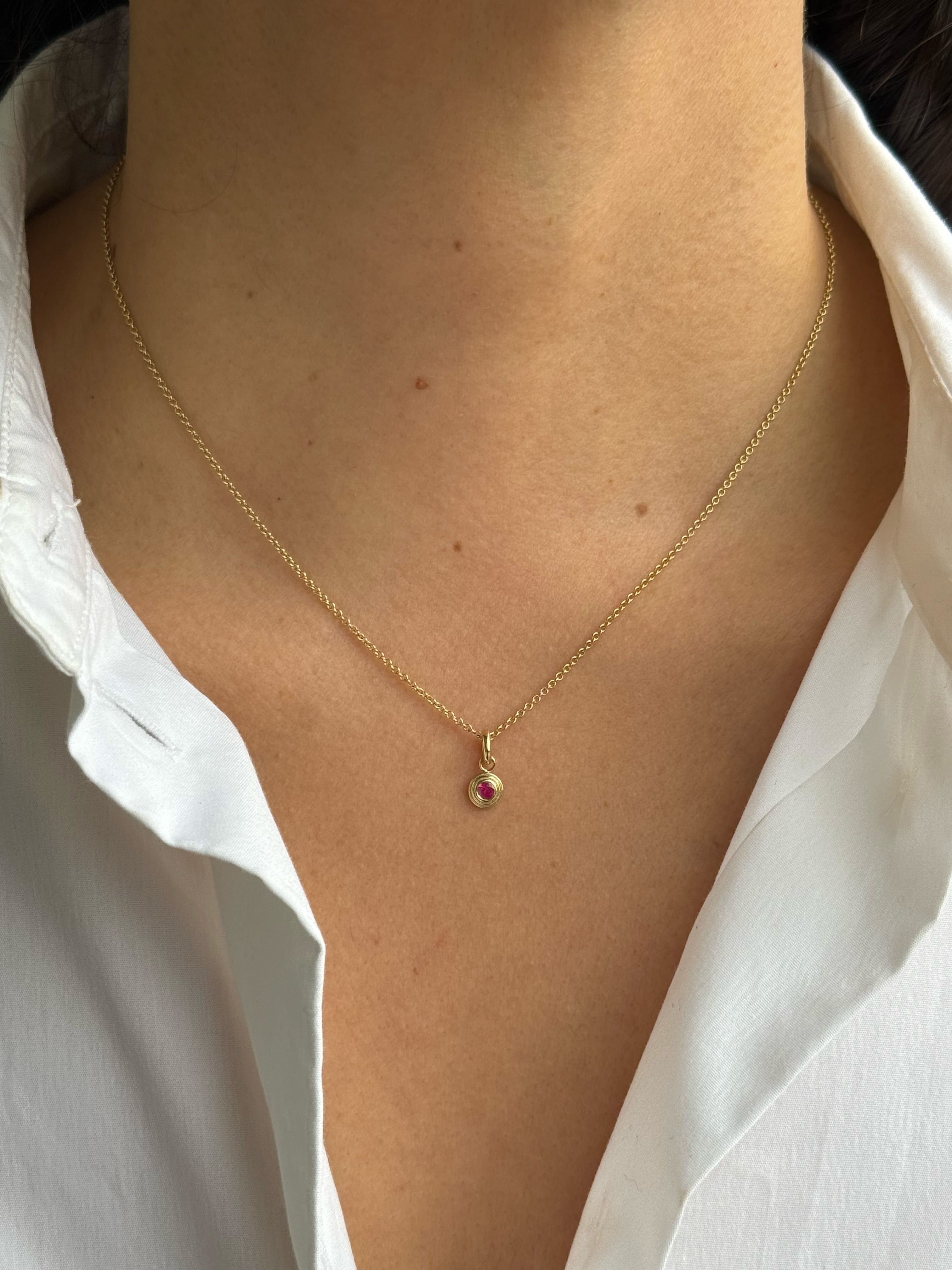 14k Gold Triple Birthstone Bezel Pendant Necklace Personalized Zoe Lev Jewelry