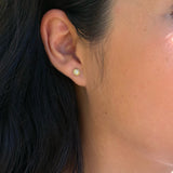 14k Gold Triple Diamond Bezel Studs - Single