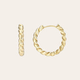 14k Twist Huggie Earrings - Pair SAMPLE SALE Zoe Lev Jewelry