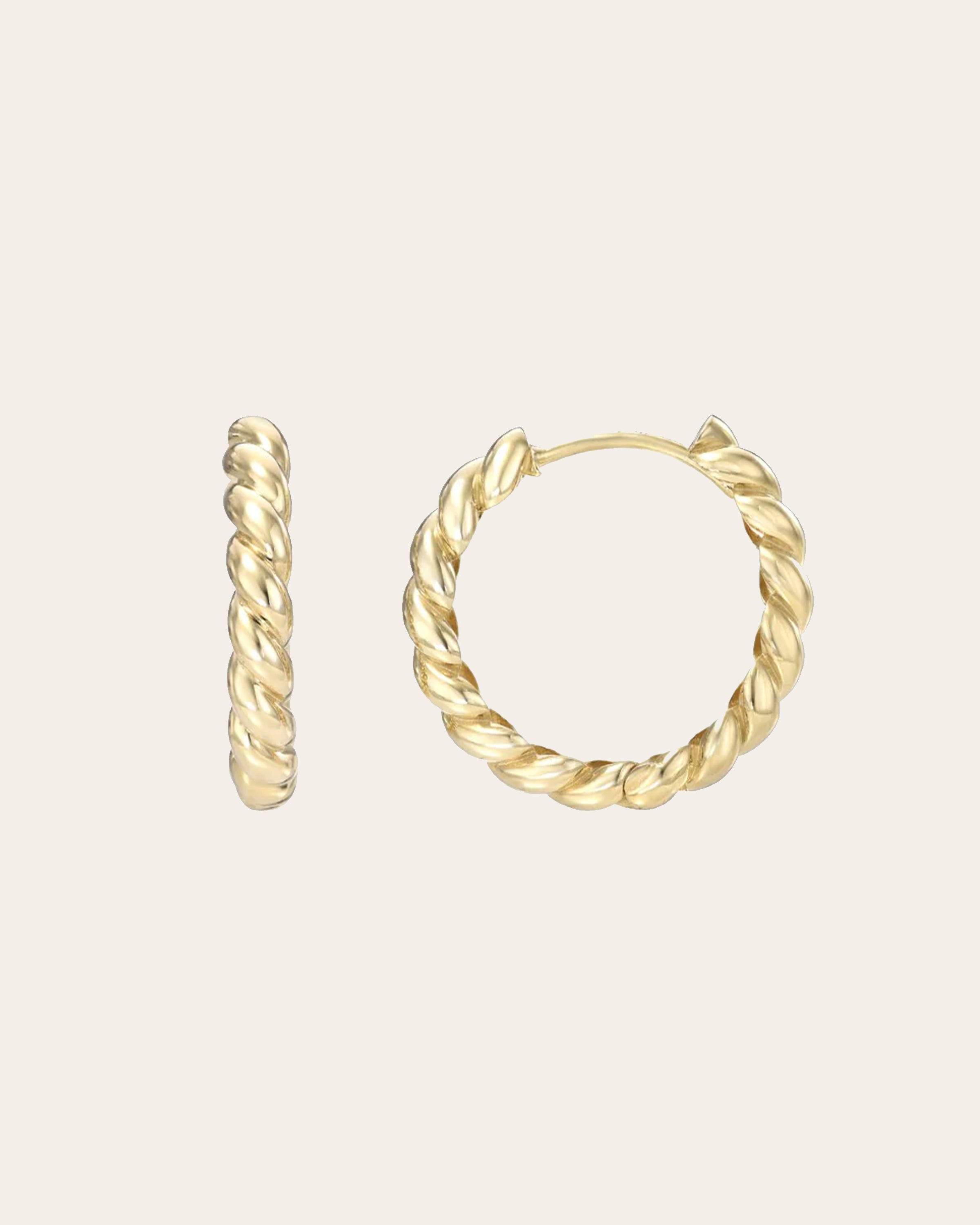 14k Twist Huggie Earrings - Pair SAMPLE SALE Zoe Lev Jewelry