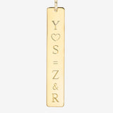14k Gold Vertical Nameplate Pendant Personalized Zoe Lev Jewelry