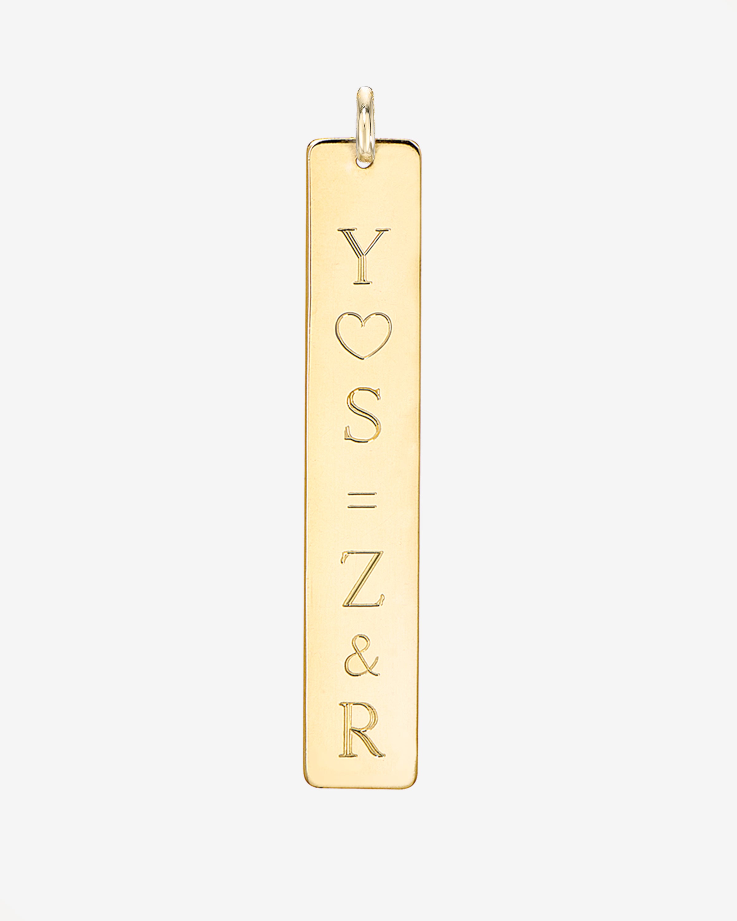 14k Gold Vertical Nameplate Pendant Personalized Zoe Lev Jewelry